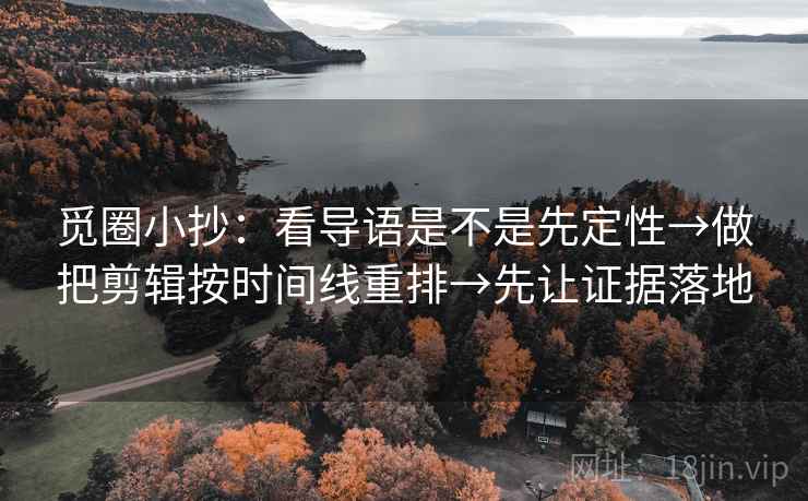 觅圈小抄:看导语是不是先定性→做把剪辑按时间线重排→先让证据落地 觅圈小抄:看导语是不是先定性→做把剪辑按时间线重排→先让证据落地