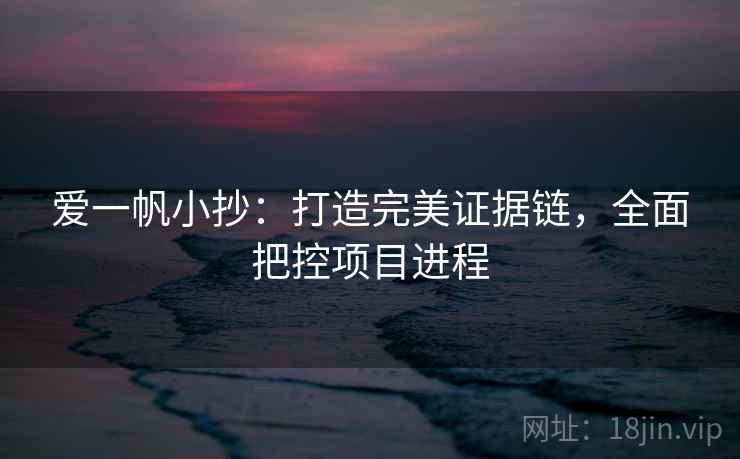 爱一帆小抄:打造完美证据链,全面把控项目进程 爱一帆小抄:打造完美证据链,全面把控项目进程