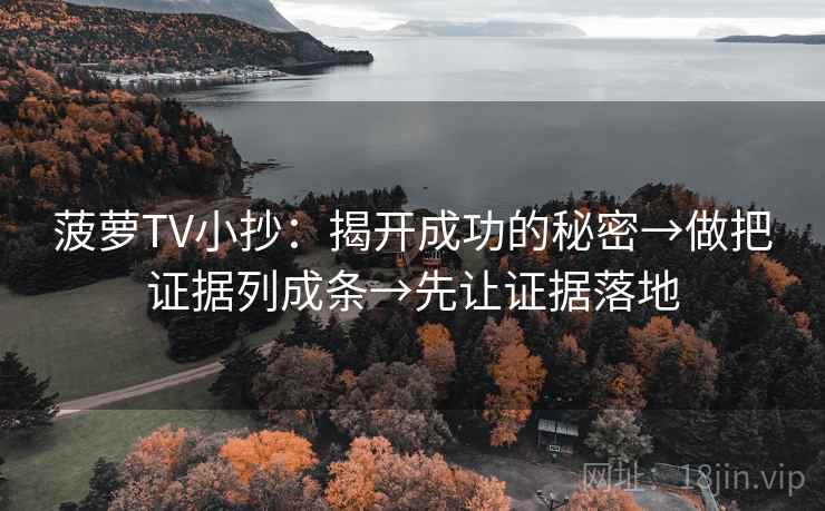 菠萝TV小抄：揭开成功的秘密→做把证据列成条→先让证据落地